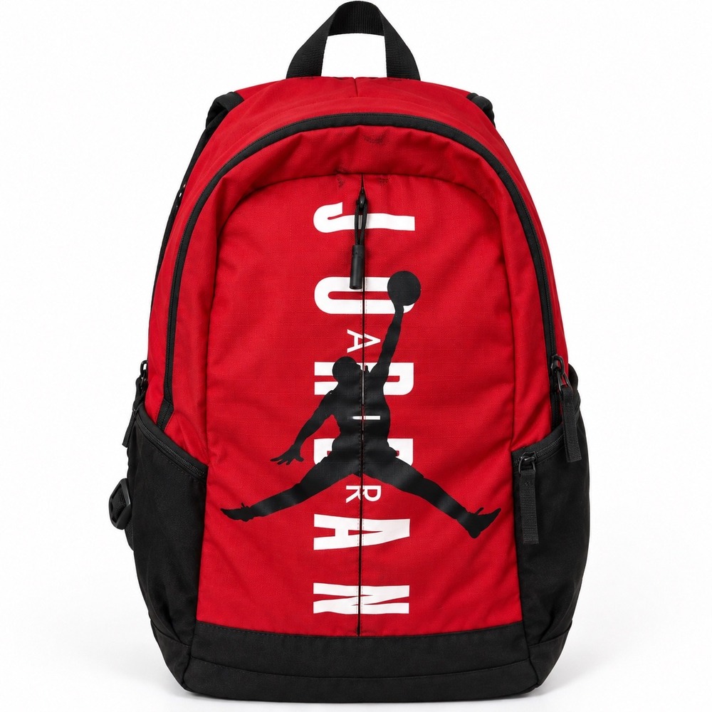 Jordan Jumpman Backpack Red Black School Gym Bag Large Logo Canvas